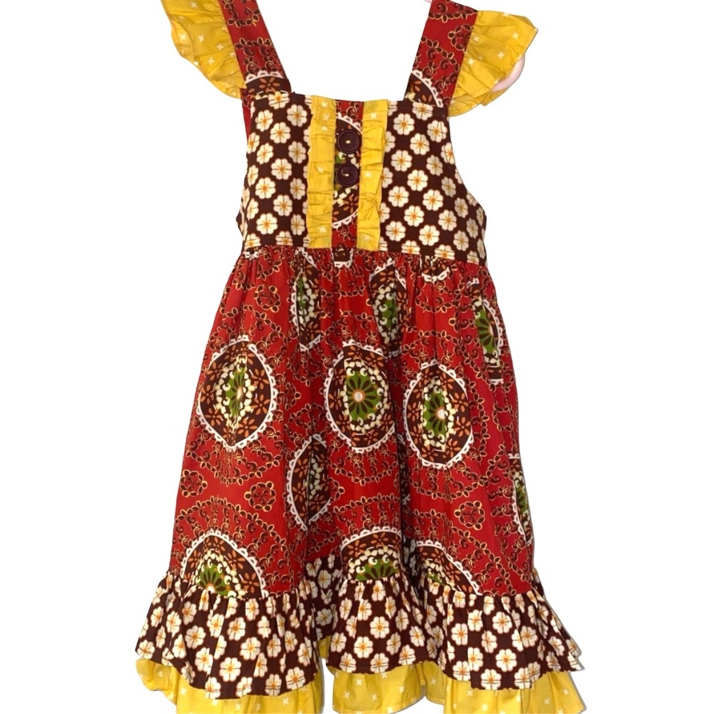 Eleanor Rose Rust/Yellow Dress Size 8-10 Girls